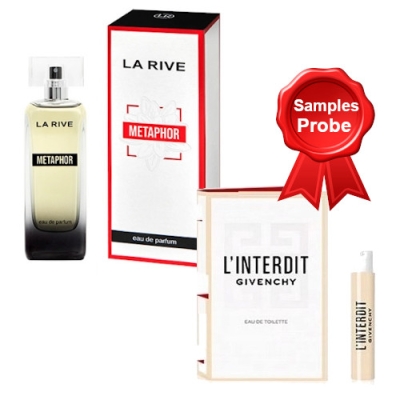 La Rive Metaphor - Eau de Parfum fur Damen 100 ml, Probe Givenchy L'Interdit EDT 1 ml